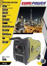 موتور برق 9 کیلووات سایلنت دوگانه سوز (بنزین – گاز NG) یورو پاور مدل EP9700S-INV-EW - Image 2
